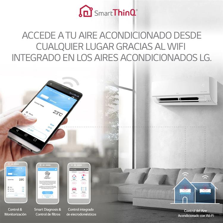 Aire Acondicionado LG Dual Inverter WiFi Split 3000 Frigorías S4-W12JA31A -  BeFresh